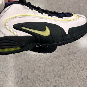 Nike Black and White Sneakers with Lime Accents